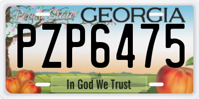 GA license plate PZP6475
