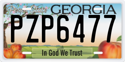 GA license plate PZP6477