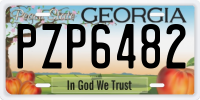 GA license plate PZP6482