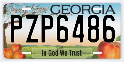 GA license plate PZP6486