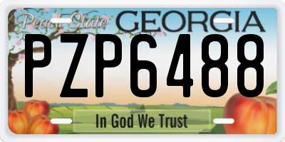 GA license plate PZP6488