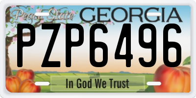 GA license plate PZP6496