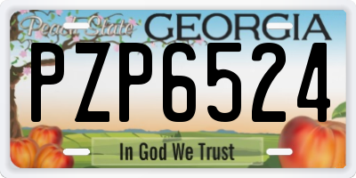 GA license plate PZP6524
