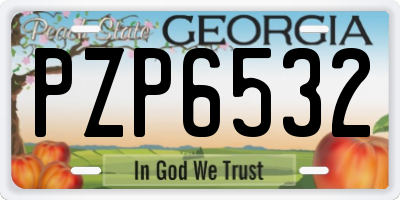 GA license plate PZP6532