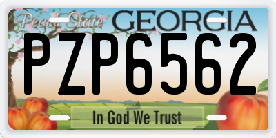 GA license plate PZP6562