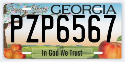 GA license plate PZP6567