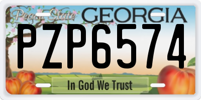 GA license plate PZP6574