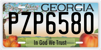 GA license plate PZP6580