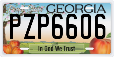 GA license plate PZP6606