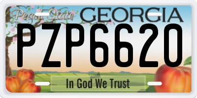 GA license plate PZP6620