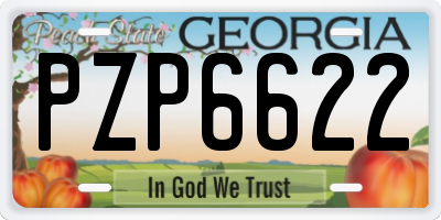 GA license plate PZP6622