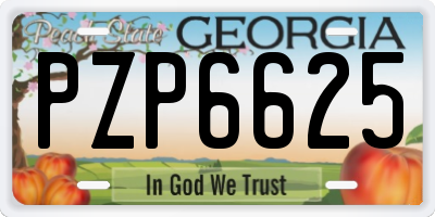 GA license plate PZP6625
