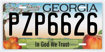 GA license plate PZP6626