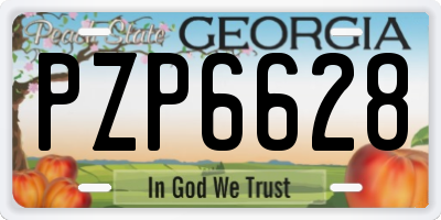 GA license plate PZP6628