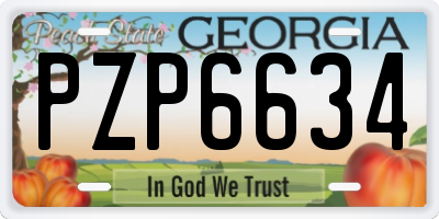 GA license plate PZP6634