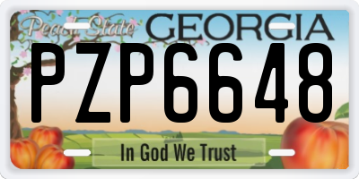 GA license plate PZP6648