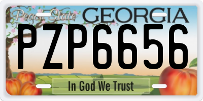 GA license plate PZP6656