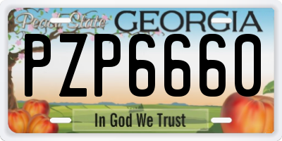 GA license plate PZP6660