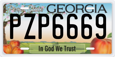 GA license plate PZP6669