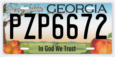 GA license plate PZP6672