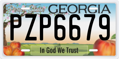 GA license plate PZP6679