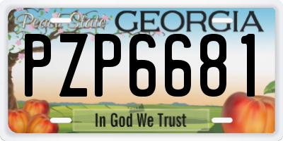GA license plate PZP6681