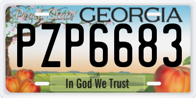 GA license plate PZP6683