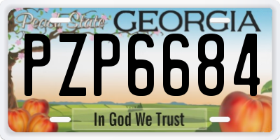 GA license plate PZP6684