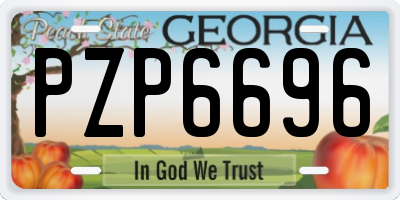 GA license plate PZP6696