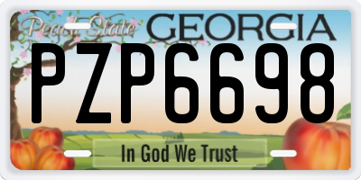 GA license plate PZP6698