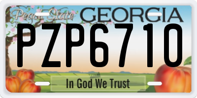 GA license plate PZP6710