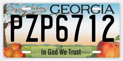 GA license plate PZP6712