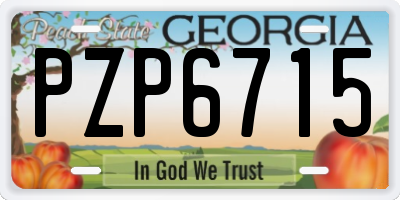 GA license plate PZP6715