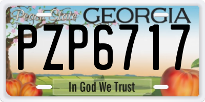 GA license plate PZP6717