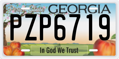 GA license plate PZP6719