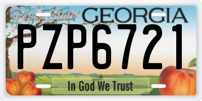 GA license plate PZP6721