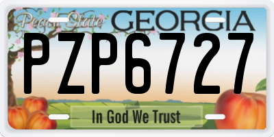 GA license plate PZP6727