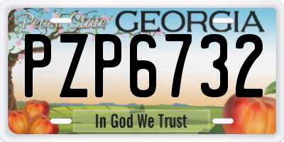 GA license plate PZP6732
