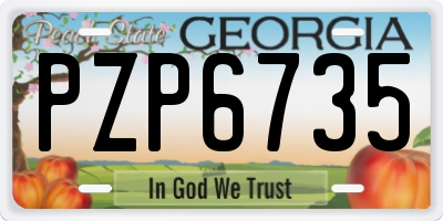 GA license plate PZP6735