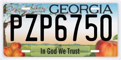 GA license plate PZP6750