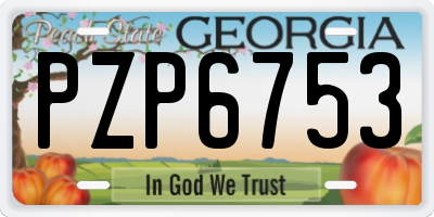GA license plate PZP6753