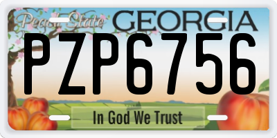 GA license plate PZP6756