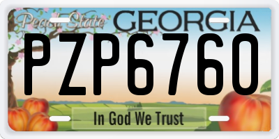 GA license plate PZP6760