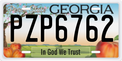 GA license plate PZP6762