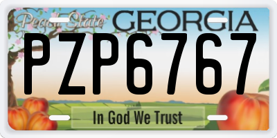 GA license plate PZP6767