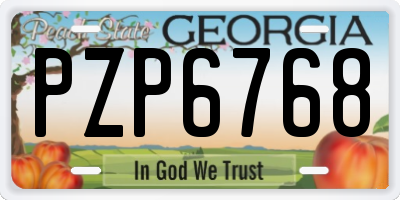 GA license plate PZP6768