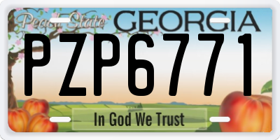 GA license plate PZP6771