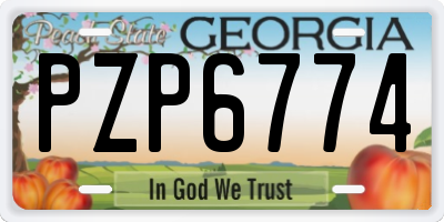 GA license plate PZP6774