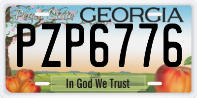 GA license plate PZP6776
