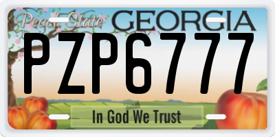 GA license plate PZP6777